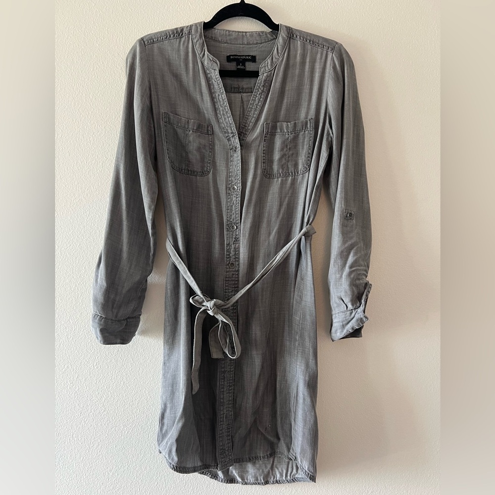 Banana Republic Charcoal Shirt Dress